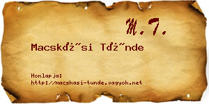 Macskási Tünde névjegykártya