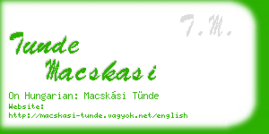 tunde macskasi business card
