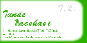 tunde macskasi business card